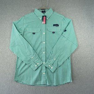 Simply Southern Ladies Plaid Vented Fishing Shirt.    Size L